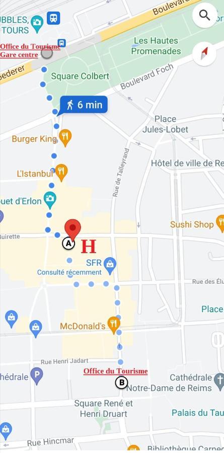Hotel Des Arcades Реймс Экстерьер фото